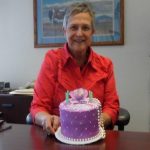 Barbara with birthday cake